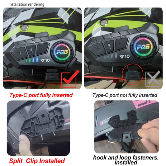Auriculares Bluetooth 5.3 para casco, inalámbricos, manos libres, kit telefónico para motocicleta, resistentes al agua, con reproductor de música MP3 y altavoz para moto.