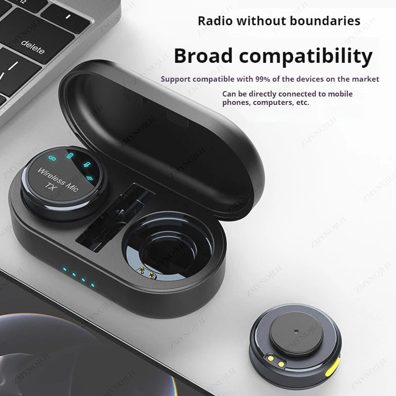 Nuevo micrófono inalámbrico magnético tipo solapa con cancelación de ruido, collar, gorra a prueba de viento, micrófono para grabación de audio y video para smartphone