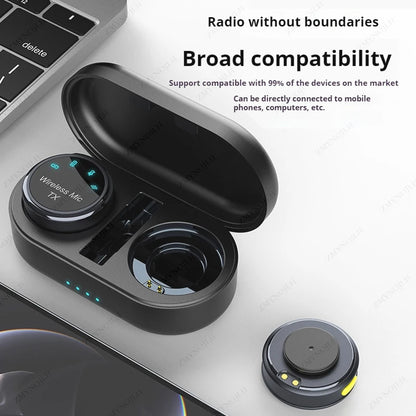 Nuevo micrófono inalámbrico magnético tipo solapa con cancelación de ruido, collar, gorra a prueba de viento, micrófono para grabación de audio y video para smartphone