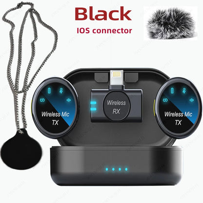Nuevo micrófono inalámbrico magnético tipo solapa con cancelación de ruido, collar, gorra a prueba de viento, micrófono para grabación de audio y video para smartphone