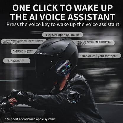 Auriculares Bluetooth 5.3 para casco, inalámbricos, manos libres, kit telefónico para motocicleta, resistentes al agua, con reproductor de música MP3 y altavoz para moto.