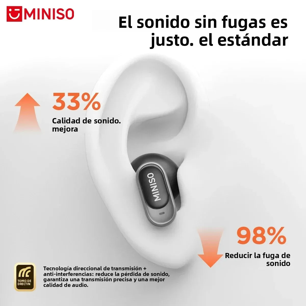 Auriculares Bluetooth MINISO MS105, intrauditivos, suaves, inalámbricos, resistentes al agua IPX5.