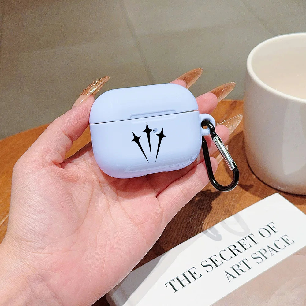 Funda protectora rígida de PC HD brillante, a prueba de golpes, en blanco y negro, para AirPods 1, 2, 3, 4, Pro y Pro2, con gancho metálico.