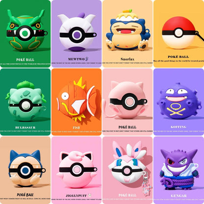 Funda para Airpods Pro 3 2025, funda protectora antigolpes con diseño de Pokémon Ball 3D y anime para niños y niñas.