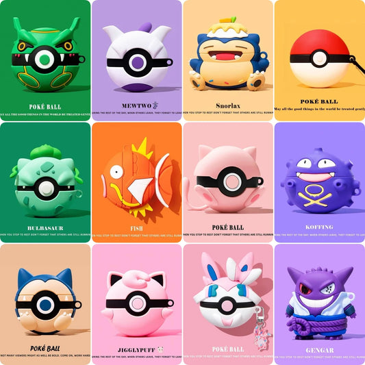 Funda para Airpods Pro 3 2025, funda protectora antigolpes con diseño de Pokémon Ball 3D y anime para niños y niñas.