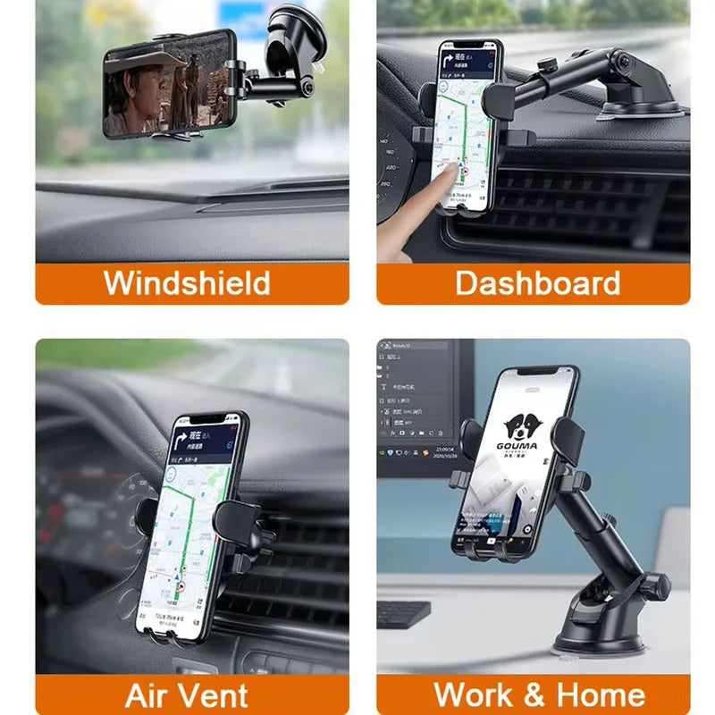 Soporte para teléfono móvil para coche con ventosa, soporte para navegación GPS, soporte para smartphone/celular en el coche para iPhone