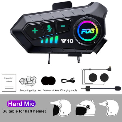 Auriculares Bluetooth 5.3 para casco, inalámbricos, manos libres, kit telefónico para motocicleta, resistentes al agua, con reproductor de música MP3 y altavoz para moto.