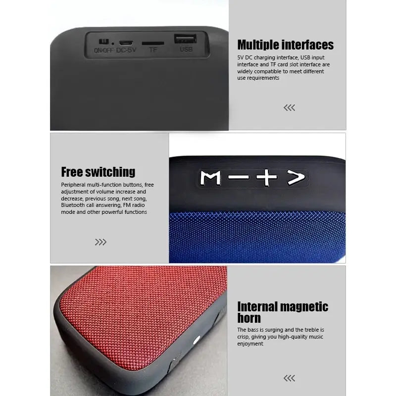 Barra de sonido inalámbrica portátil con batería de 500 mAh, Bluetooth 5.0, para exteriores, interiores y deportes, HIFI, altavoces de alta calidad personalizables.